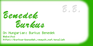 benedek burkus business card